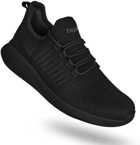 taquco non slip work shoes women slip on sneakers slip resistant work shoes chef breathable lightweight cushioned restaurant food service shoe all black85